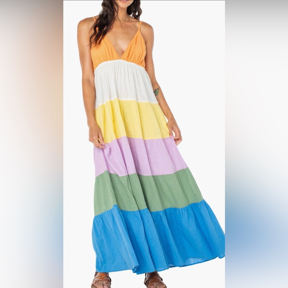 Roxy Colorful Tiered Maxi Skirt